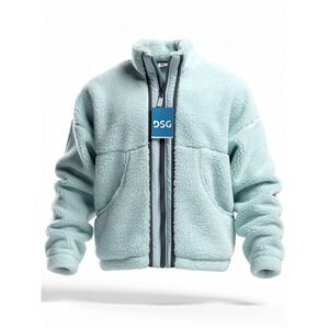 DSG Girls' Cozy Fleece Full Zip Jacket‎ ShoreSide Blue Size S (8-9)